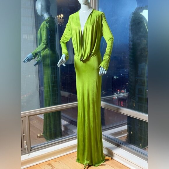 🆕 RAT & BOA 🧿 NWOT Octavia Long Sleeve Column Maxi Dress, Green - Sz L US 8 - Picture 4 of 15